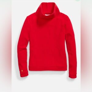 Park Slope Turtleneck in Vello Fleece, Red